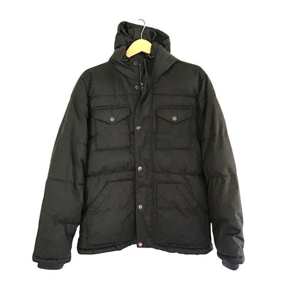OLD NAVY- MENS BLACK WARM ZIP-UP PUFFER HOODIE JACKET SIZE MEDIUM - Picture 1 of 7